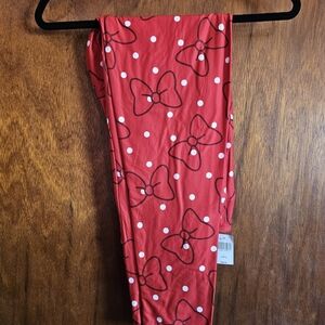 Disney Red Leggings with Bow and Polka Dots
